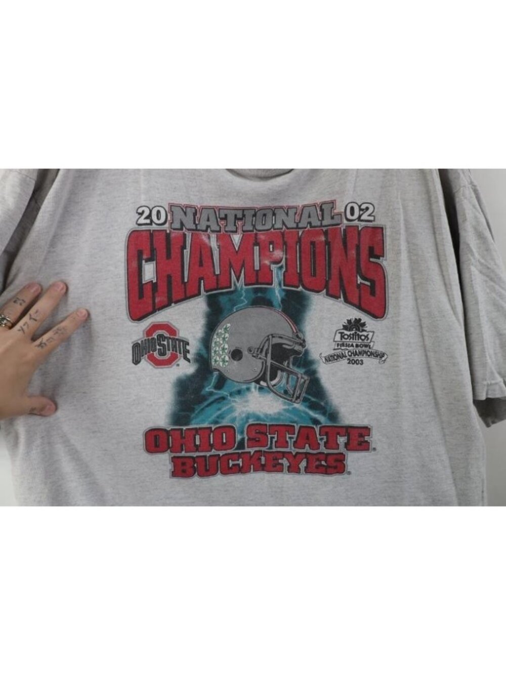 Mens 3XLT Thrashed 2002 National Champs Ohio State University Football T-Shirt - Picture 4 of 16